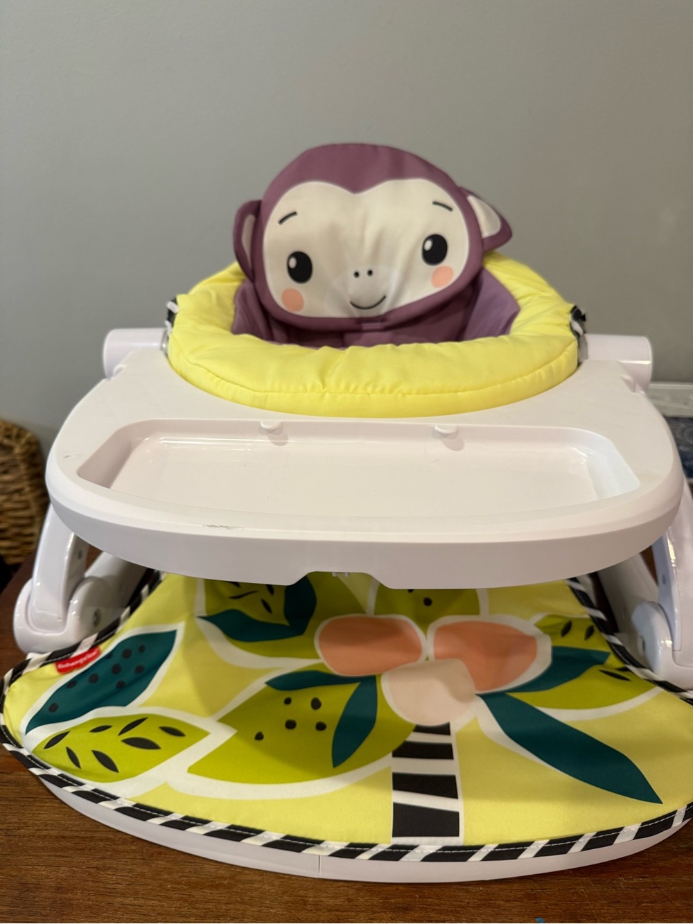 Fisher-Price Purple Monkey foldable Chair with Yellow Trim and tray